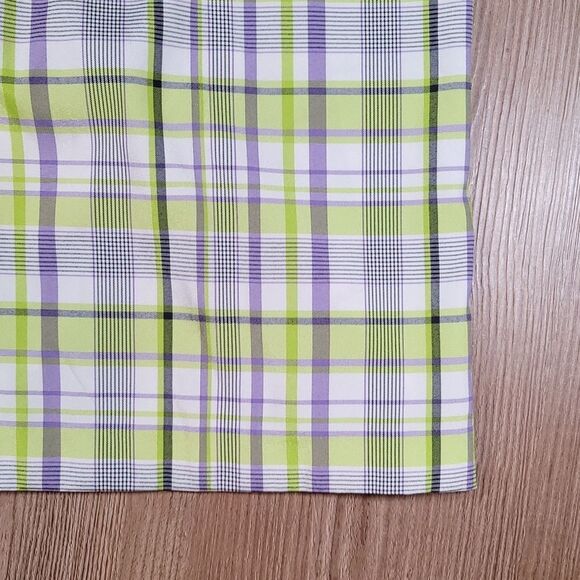 ☔️🔹️Izod Golf Lime Green & Purple Plaid Bermuda Shorts Size 4 - Picture 6 of 9